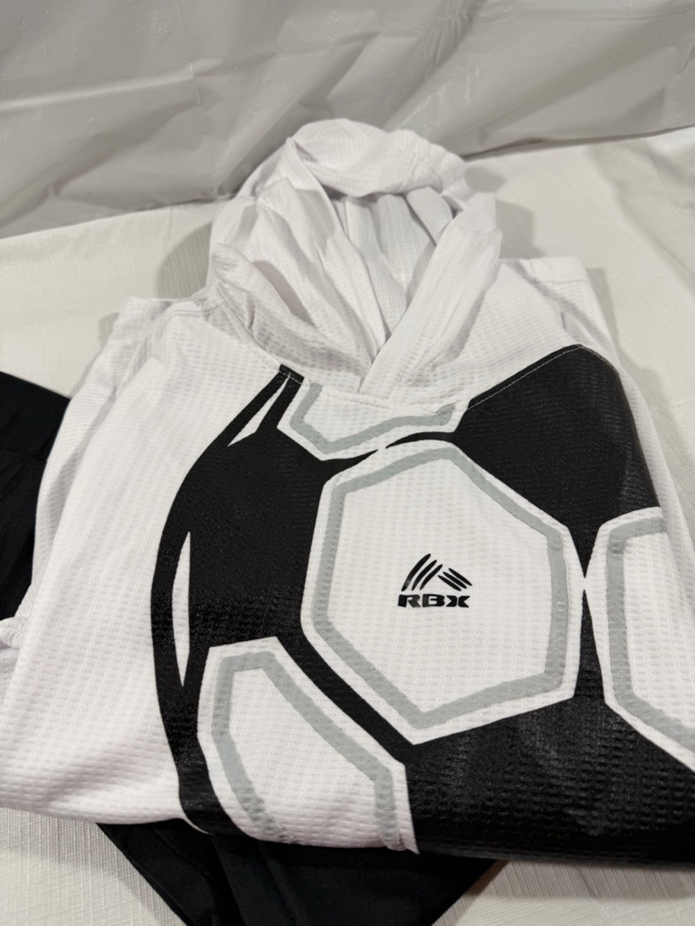 RBX White and Black Soccer Hoodie & Pants Set - Picture 3 of 4